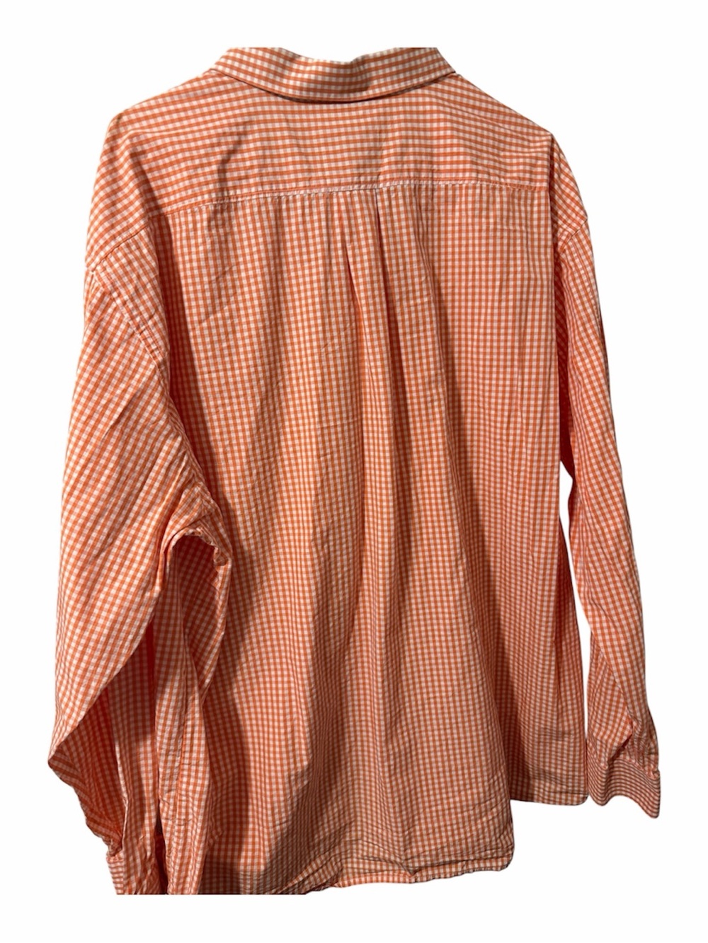 Tommy Bahama 3XL Orange White Gingham Print Long Sleeve Pocket With Logo - Picture 3 of 6